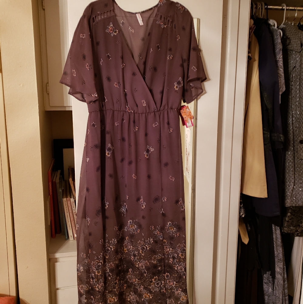 NWT Long V-neck Dress